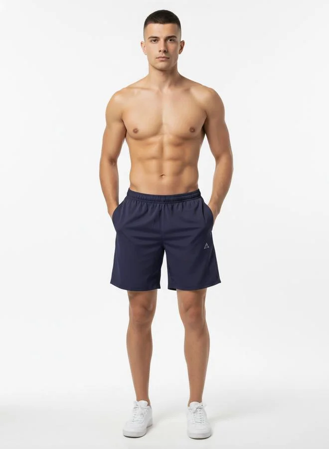 Clans&Hans Men Navy Blue Four-Way Lycra Shorts
